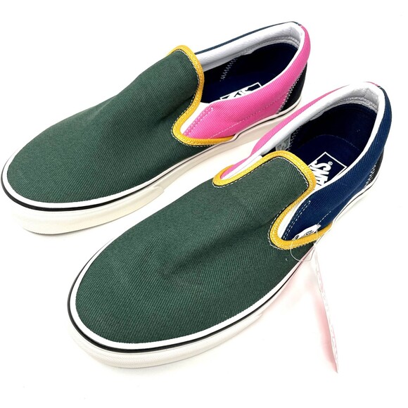 Vans Classic Slip-On Varsity VN0A4BV3V9H Mens Size 10.5 NEW Multi color Green - Picture 7 of 9